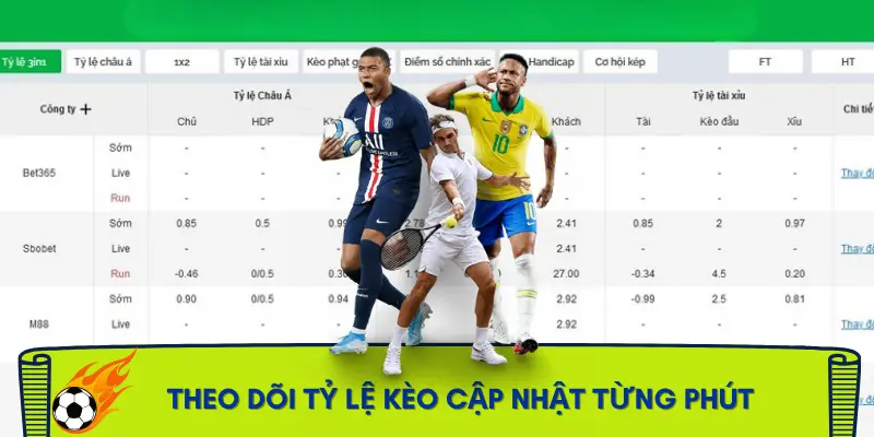 Tỷ lệ kèo hôm nay luôn được cập nhật mới nhất