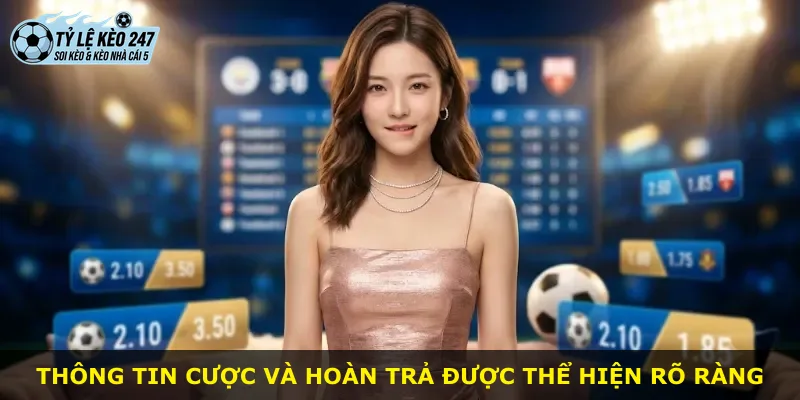 Thông tin cược và hoàn trả được thể hiện rõ ràng